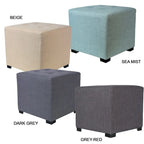 Quadratischer Hocker mit 4-Knopfheftungen