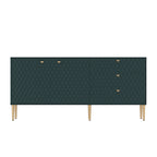 2-Door Storage Cabinet with 3 Drawers and Gold Legs