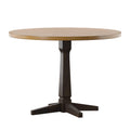 Round Two-Tone Pedestal Dining Table