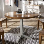 Round Two-Tone Pedestal Dining Table