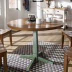 Round Two-Tone Pedestal Dining Table