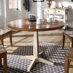Round Two-Tone Pedestal Dining Table