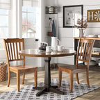Round Two-Tone Pedestal Dining Table