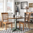 Round Two-Tone Pedestal Dining Table