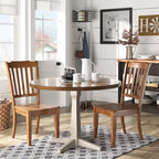 Round Two-Tone Pedestal Dining Table