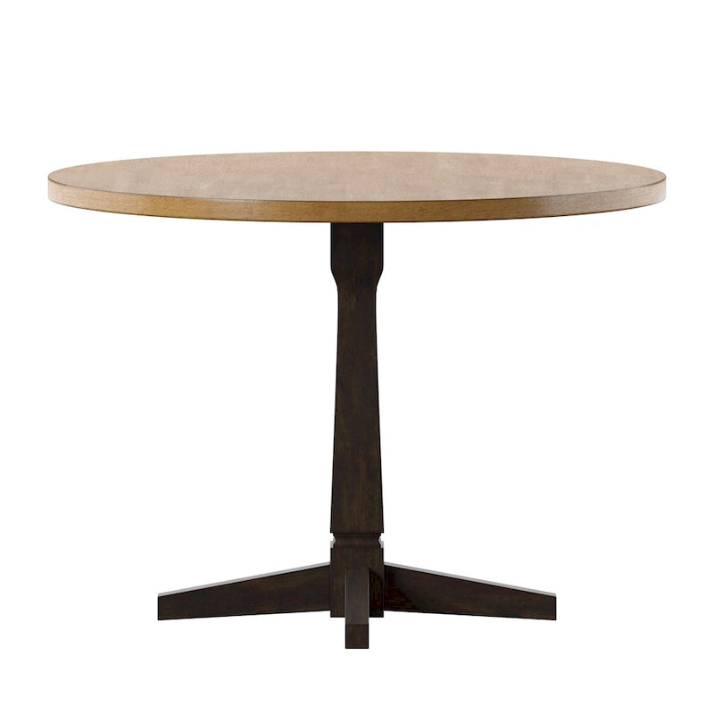 Round Two-Tone Pedestal Dining Table