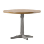 Round Two-Tone Pedestal Dining Table
