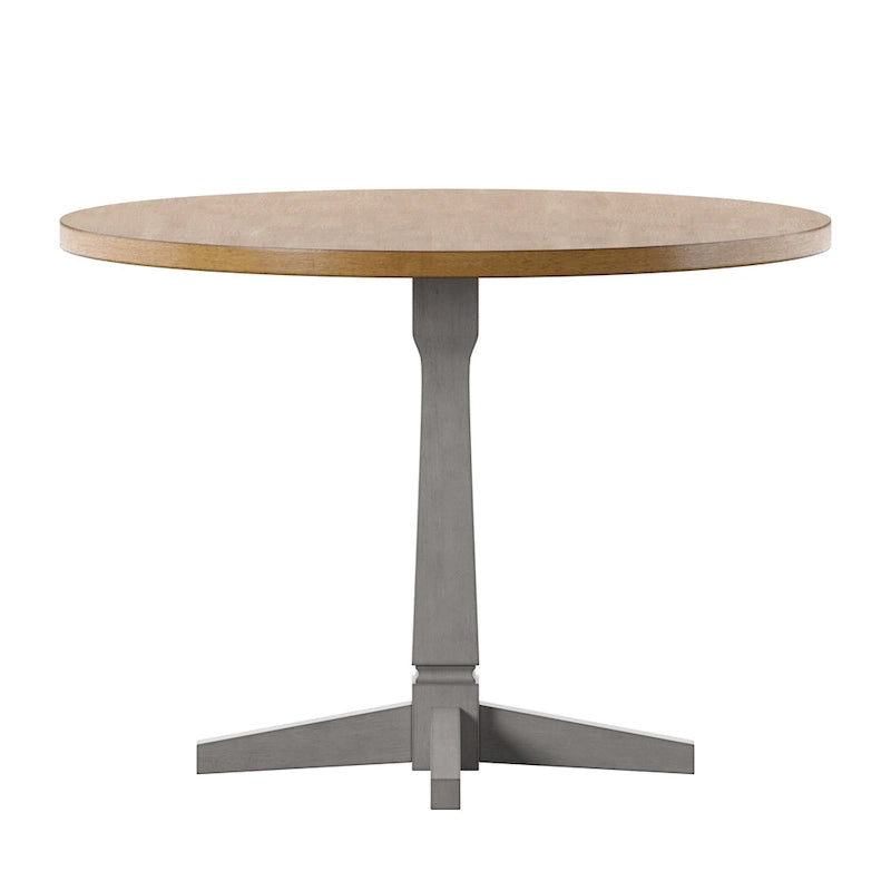 Round Two-Tone Pedestal Dining Table