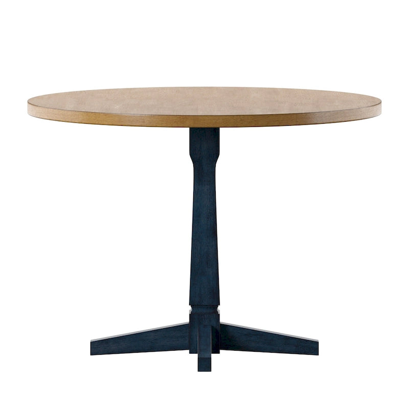 Round Two-Tone Pedestal Dining Table