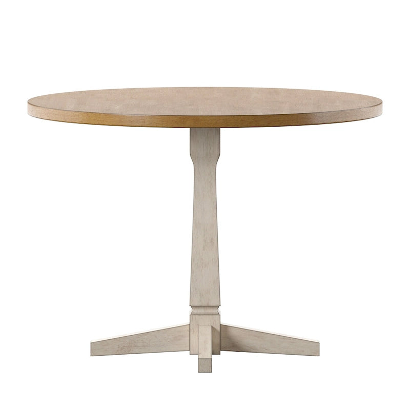 Round Two-Tone Pedestal Dining Table