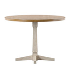 Round Two-Tone Pedestal Dining Table