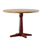 Round Two-Tone Pedestal Dining Table