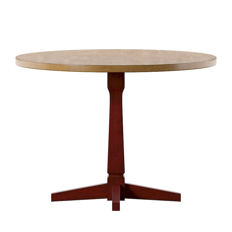 Round Two-Tone Pedestal Dining Table