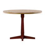 Round Two-Tone Pedestal Dining Table