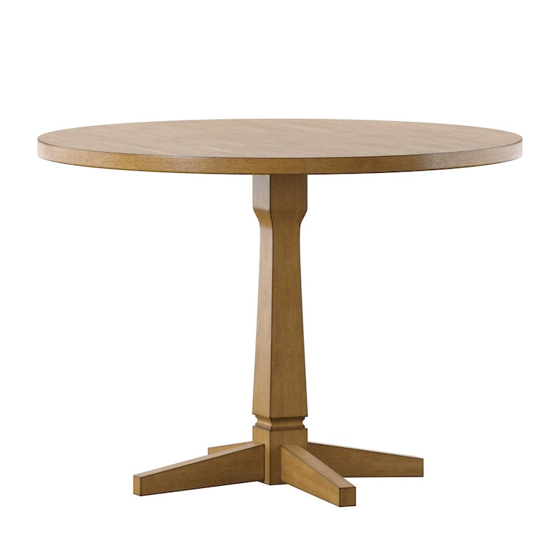Round Two-Tone Pedestal Dining Table
