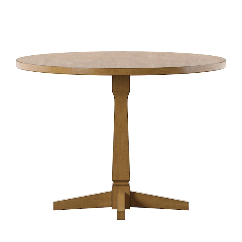 Round Two-Tone Pedestal Dining Table