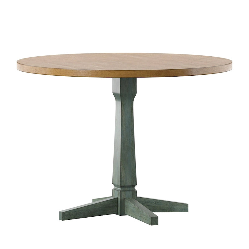 Round Two-Tone Pedestal Dining Table