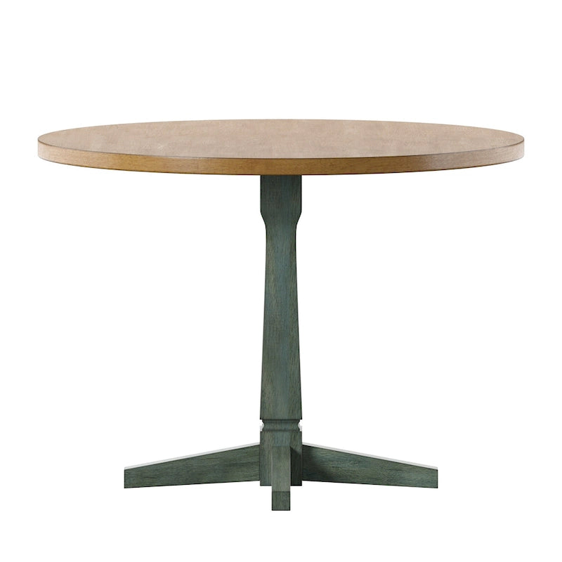 Round Two-Tone Pedestal Dining Table