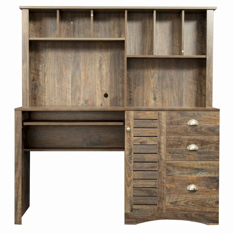Home Office Computer Desk with Storage Hutch