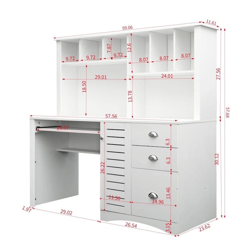 Computertisch für das Homeoffice mit Aufsatzschrank
