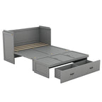 Full Size Murphy Bed with Storage Drawer and USB Ports, Gray