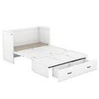 Full Size Murphy Bed with Storage Drawer and USB Ports, Gray