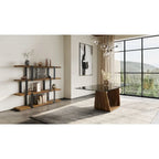 Modern Walnut & Black Bookshelf