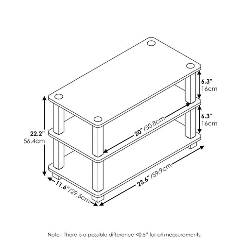 3-Tier Shoe Rack with Tube Assembly