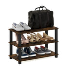 Schuhregal mit 3 Ebenen und Rohrmontage
