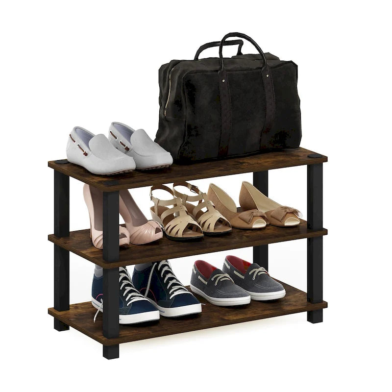 3-Tier Shoe Rack with Tube Assembly