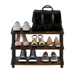 Schuhregal mit 3 Ebenen und Rohrmontage