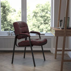 Upholstered Tufted Reception Chair with Padded Arms