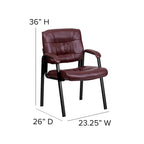 Upholstered Tufted Reception Chair with Padded Arms