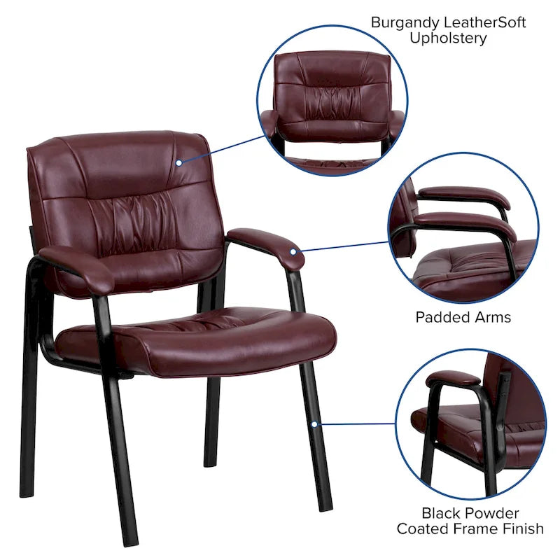 Upholstered Tufted Reception Chair with Padded Arms