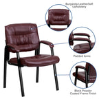 Upholstered Tufted Reception Chair with Padded Arms