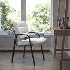 Upholstered Tufted Reception Chair with Padded Arms