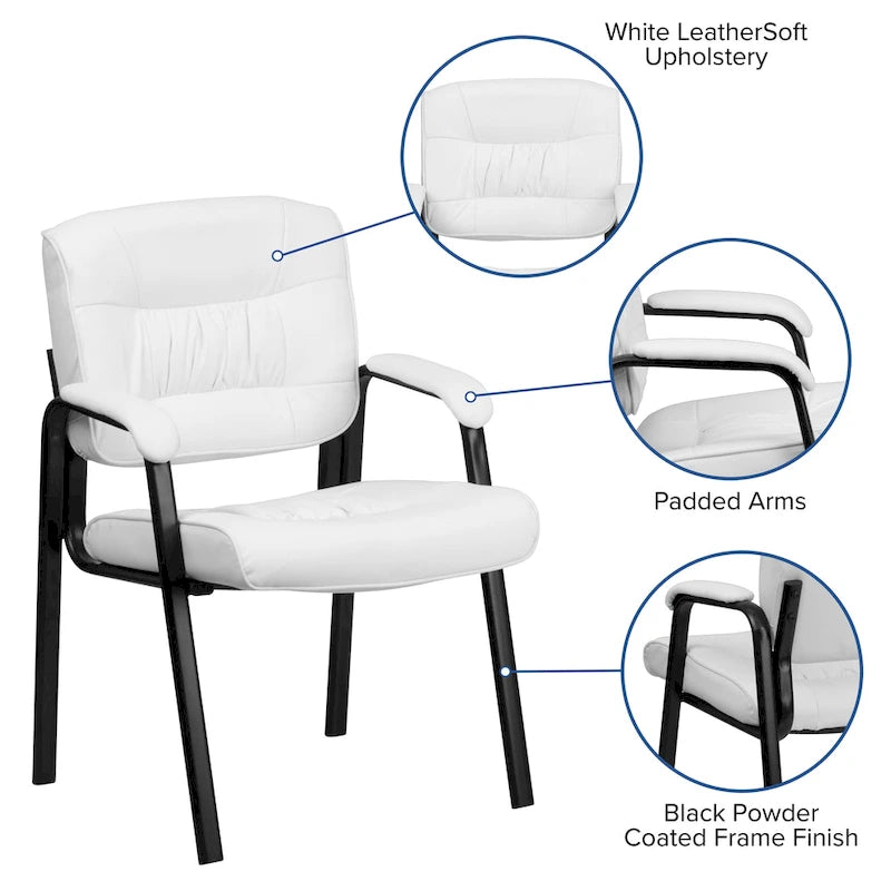 Upholstered Tufted Reception Chair with Padded Arms