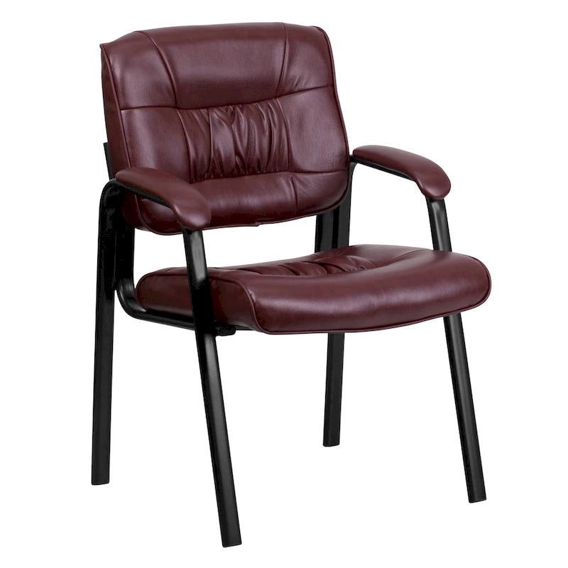 Upholstered Tufted Reception Chair with Padded Arms