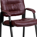 Upholstered Tufted Reception Chair with Padded Arms