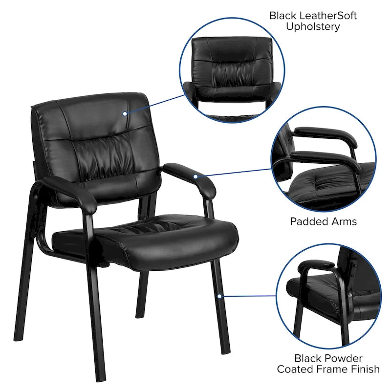 Upholstered Tufted Reception Chair with Padded Arms