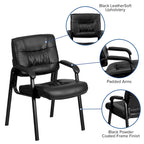 Upholstered Tufted Reception Chair with Padded Arms