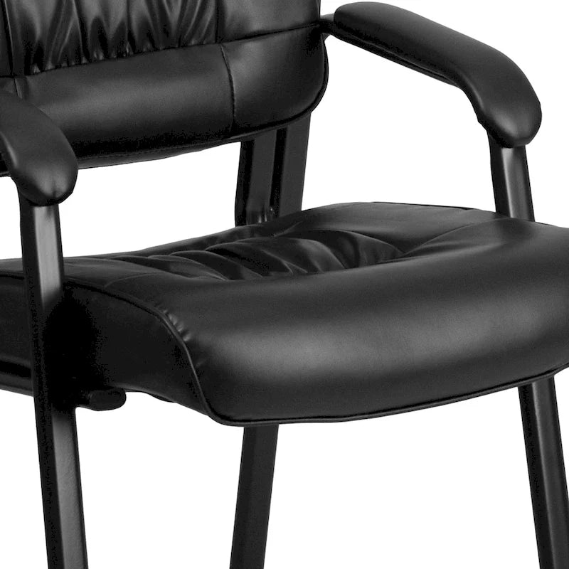 Upholstered Tufted Reception Chair with Padded Arms