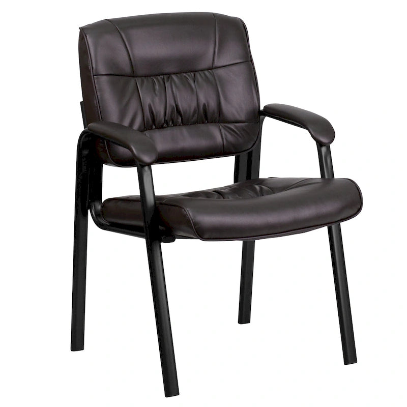 Upholstered Tufted Reception Chair with Padded Arms