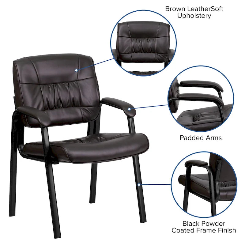 Upholstered Tufted Reception Chair with Padded Arms