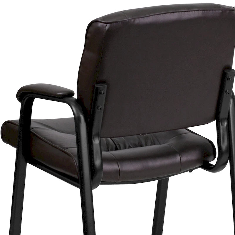 Upholstered Tufted Reception Chair with Padded Arms