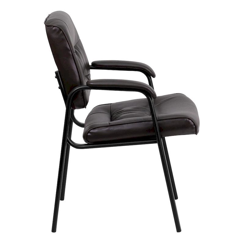Upholstered Tufted Reception Chair with Padded Arms