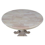 36" Round Solid Wood Pedestal Dining Table - Unfinished