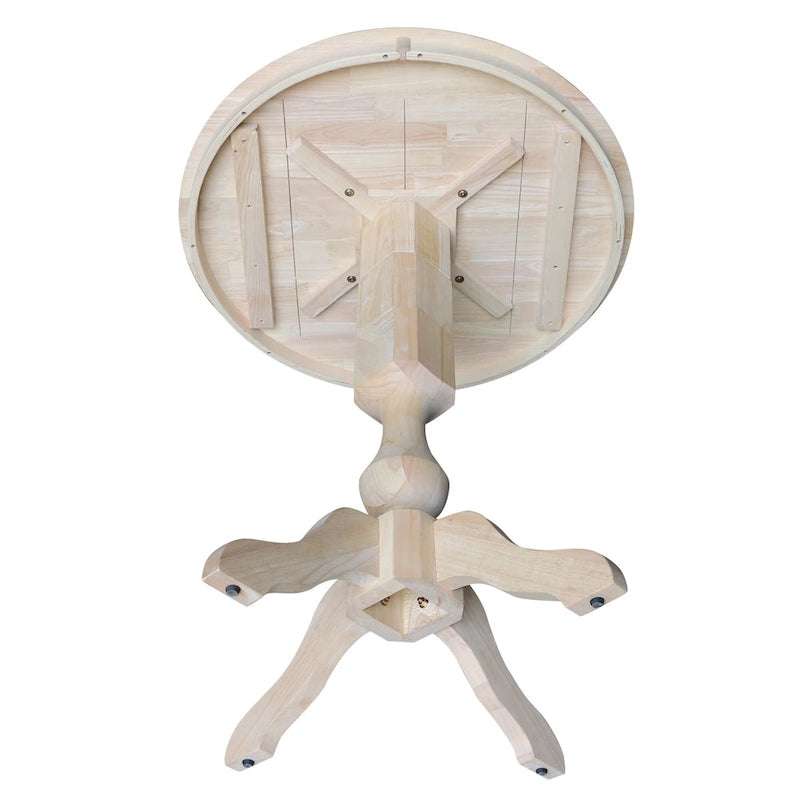 36" Round Solid Wood Pedestal Dining Table - Unfinished