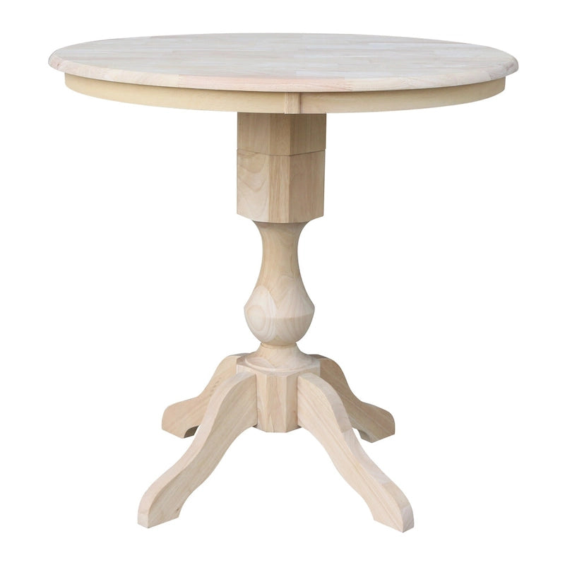 36" Round Solid Wood Pedestal Dining Table - Unfinished