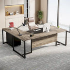 70.8 Inch L-Shaped Desk with Mobile File Cabinet